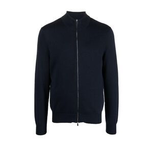 MALO Men's Mock Neck Zip-Up Cardigan Men BLUE Outerwear